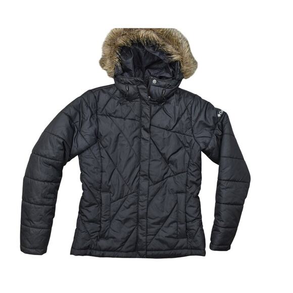 Columbia Women's Black Polyester Jacket S Preowned Quilted Insulated - Picture 1 of 7